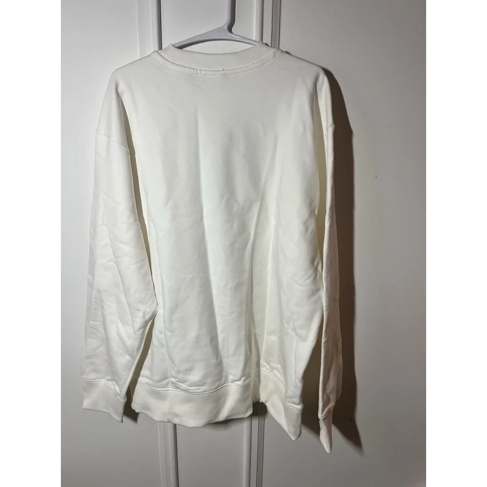 adidas Real Madrid 25/26 LFSTLR Crew Sweatshirt Mens Large White KC7789 NWT
